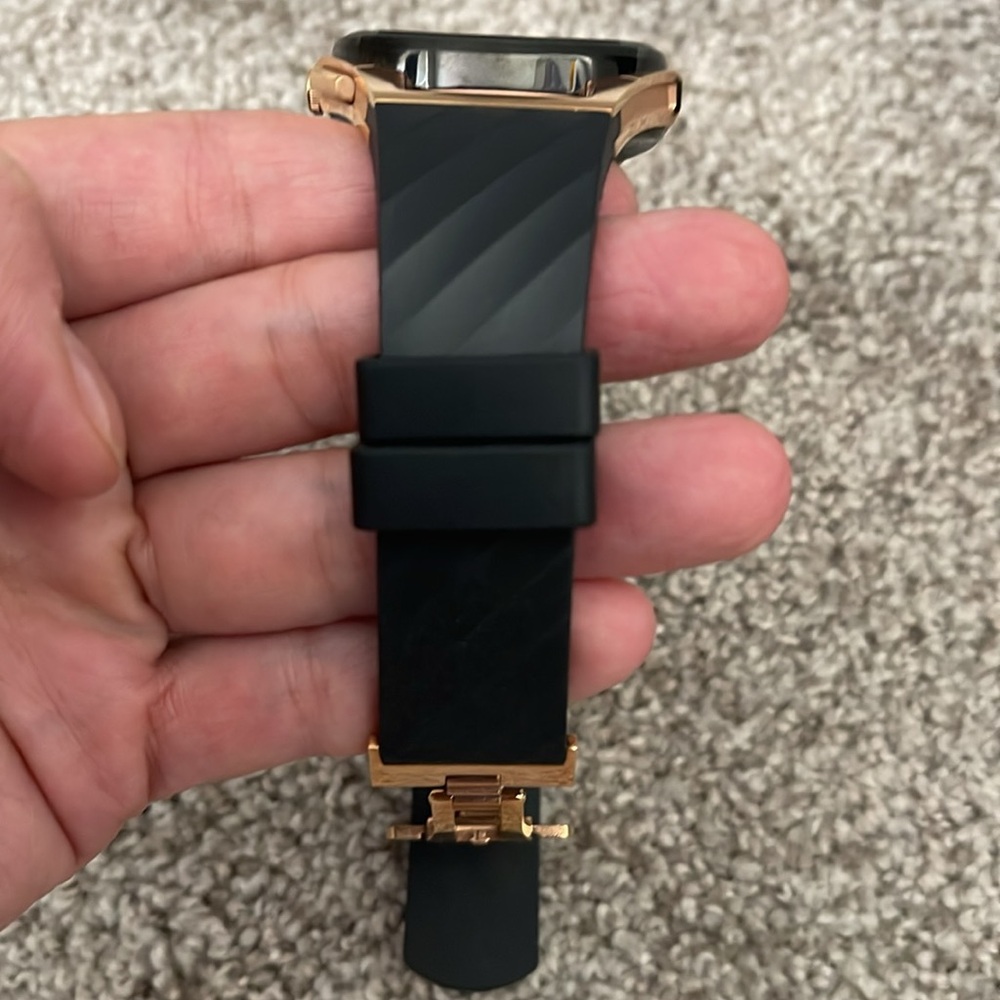 Bulova Curv Rose Gold Tone and Black Chronograph Watch - Picture 7 of 9